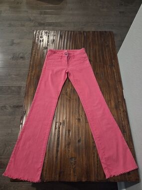 BCBGeneration Pink Flare Wide-Leg Jeans